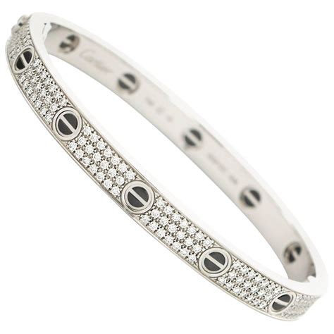 cartier bracelet white gold|thin diamond bracelet white gold.